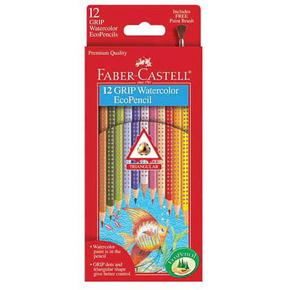 Faber-Castell, Colored Pencils, Art & School, Kids, Watercolor, EcoPencil, 12 set, 6360